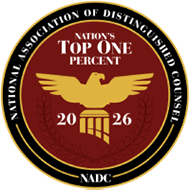 Nations Top One Percent, 2026 - National Association of Distinguished Counsel, NADC